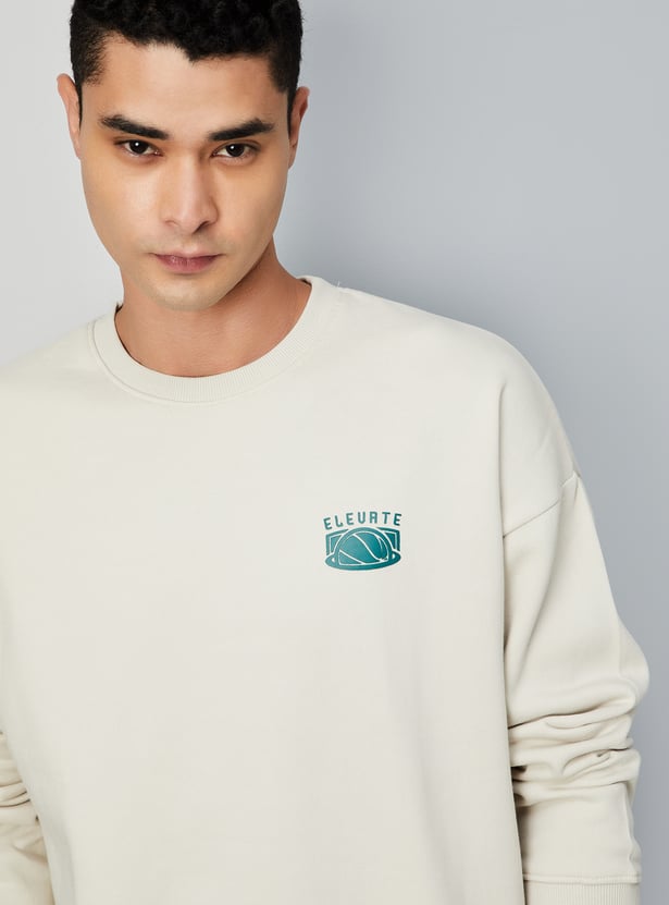 Men Oversized Back Printed Sweatshirt