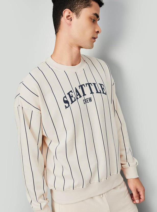 Men Striped Athleisure Sweatshirt