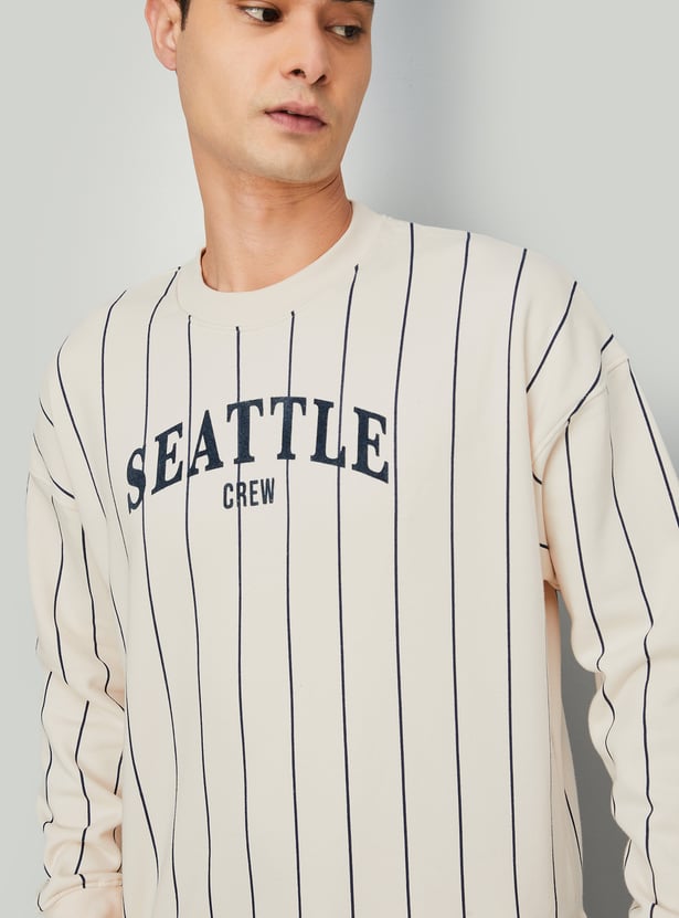 Men Striped Athleisure Sweatshirt