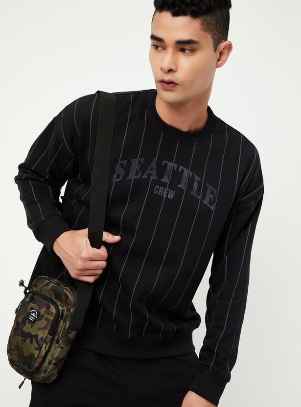 Men Striped Athleisure Sweatshirt