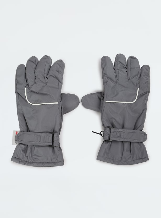 Women Solid Puffer Gloves