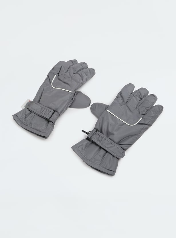 Women Solid Puffer Gloves