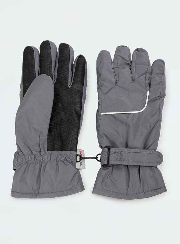Women Solid Puffer Gloves