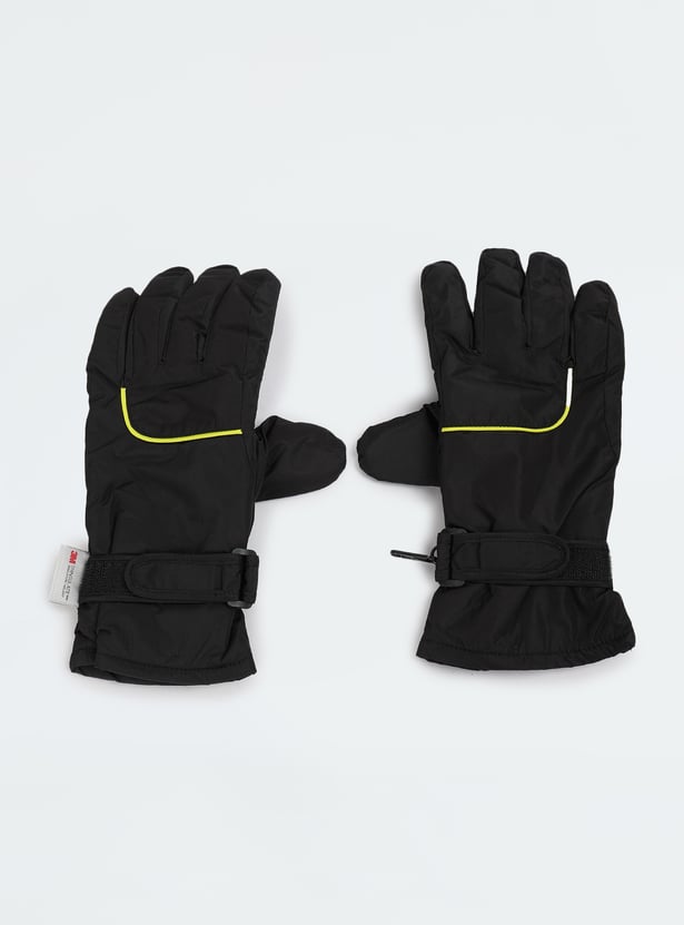 Women Solid Puffer Gloves