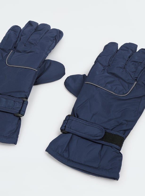 Women Solid Puffer Gloves