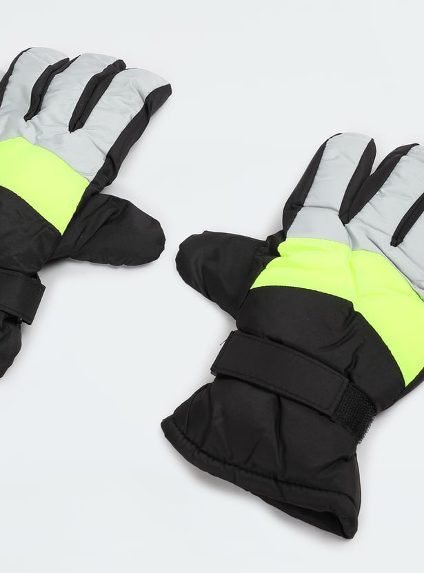 Men Colourblocked Puffer Gloves