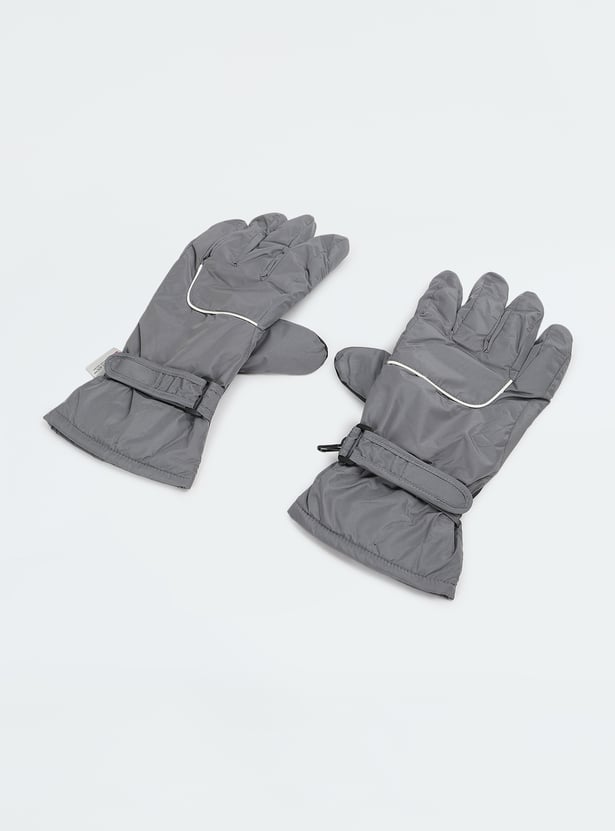 Men Solid Puffer Gloves