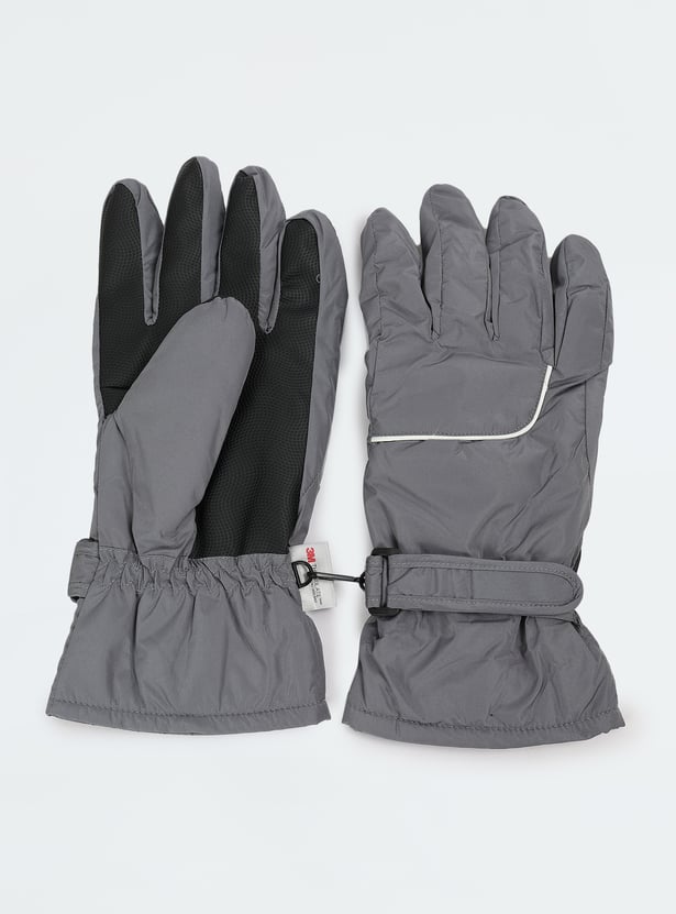Men Solid Puffer Gloves