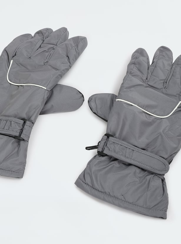 Men Solid Puffer Gloves