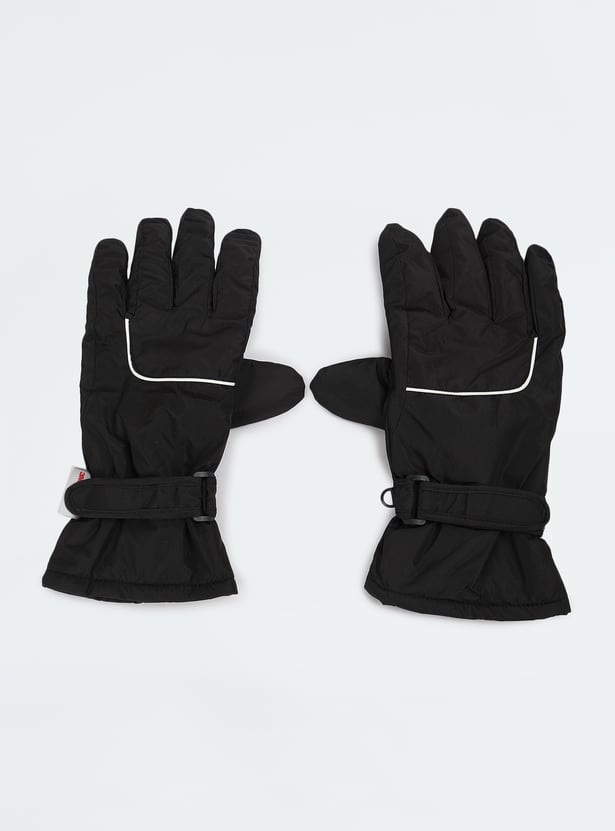 Men Solid Puffer Gloves