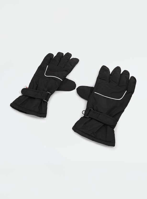Men Solid Puffer Gloves