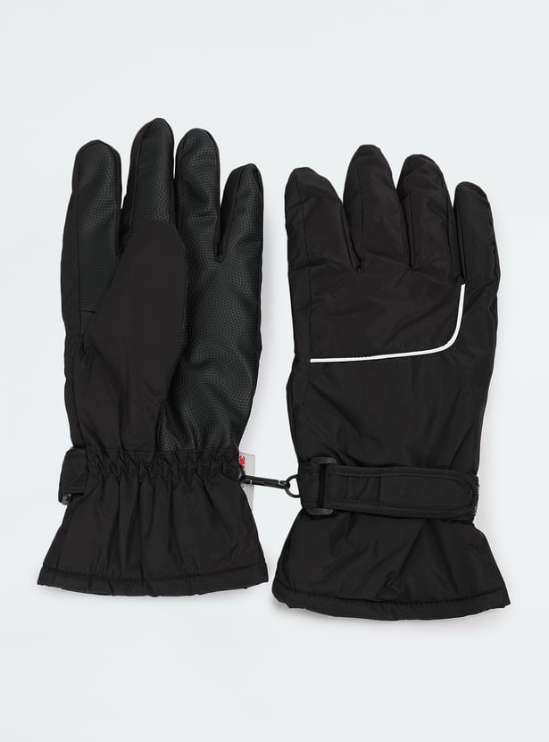 Men Solid Puffer Gloves