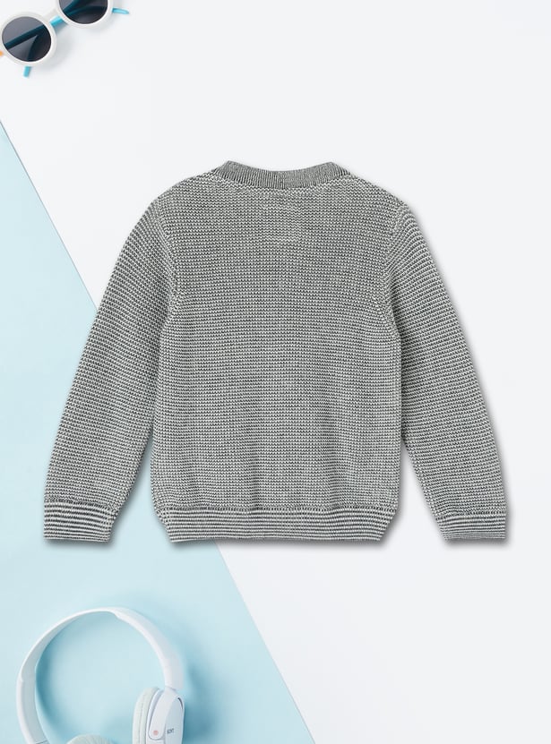 Buy Boys Knitted Front Open Sweater Online at just