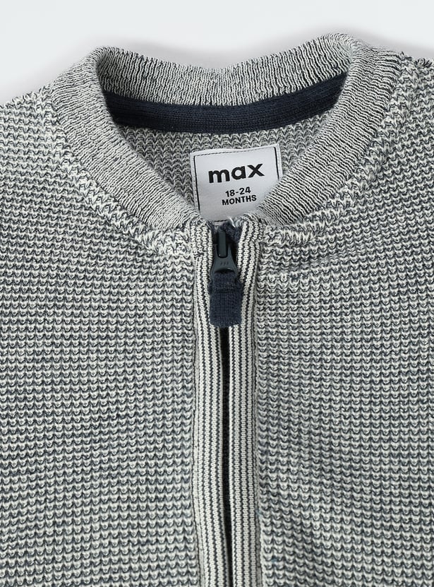 Boys Knitted Front Open Sweater