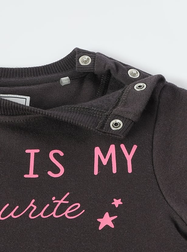 Girls Typographic Printed Sweatshirt