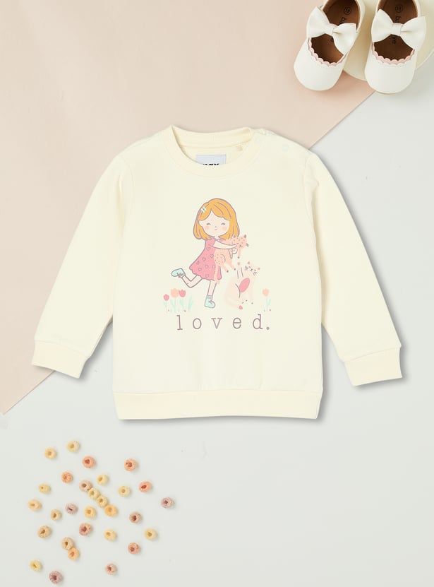 Girls Graphic Printed Sweatshirt