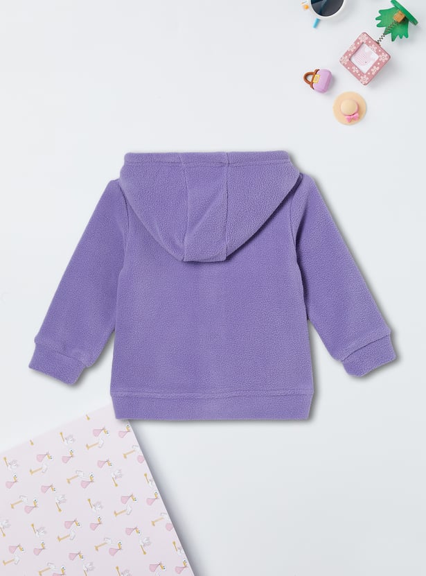 Girls Solid Hooded Sweatshirt