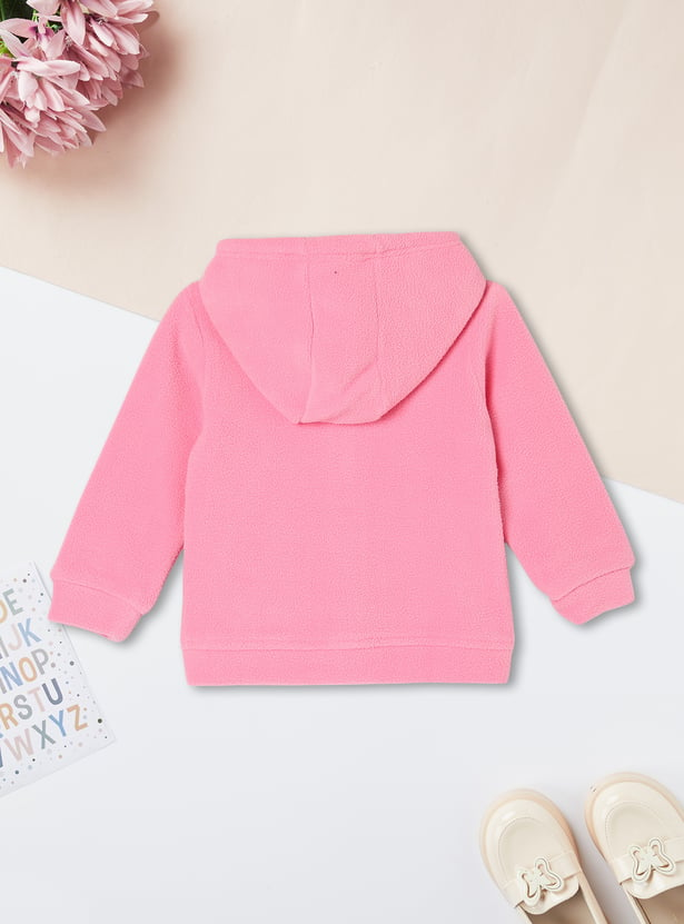 Girls Solid Hooded Sweatshirt