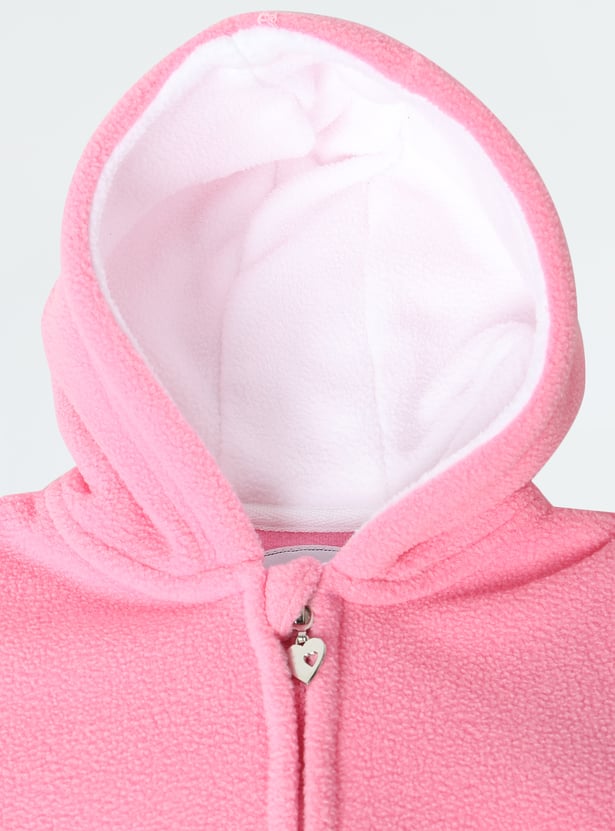 Girls Solid Hooded Sweatshirt