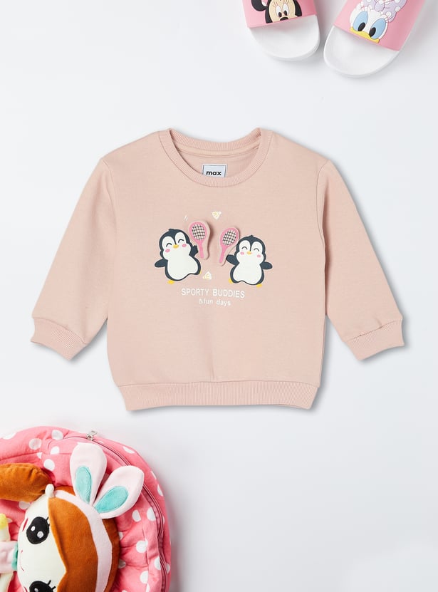 Girls Appliqued Sweatshirt