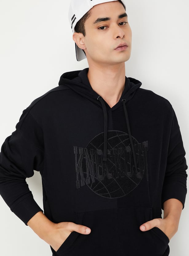 Men Embroidered Hooded Sweatshirt