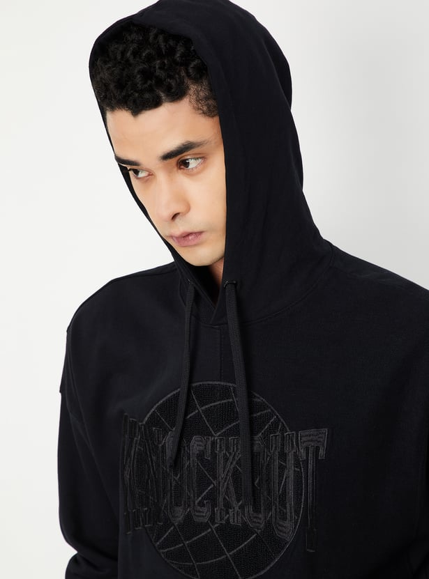 Men Embroidered Hooded Sweatshirt