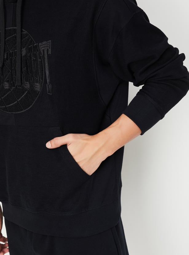 Men Embroidered Hooded Sweatshirt