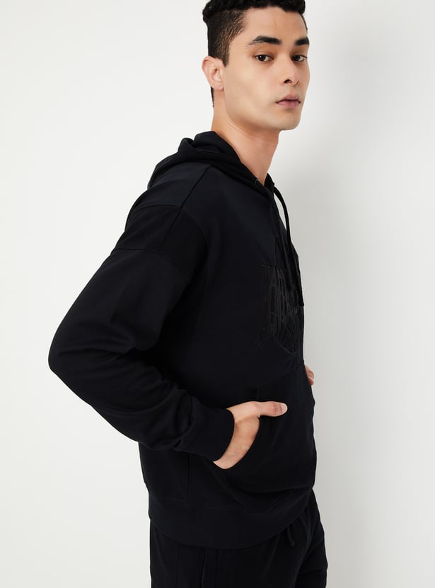 Men Embroidered Hooded Sweatshirt