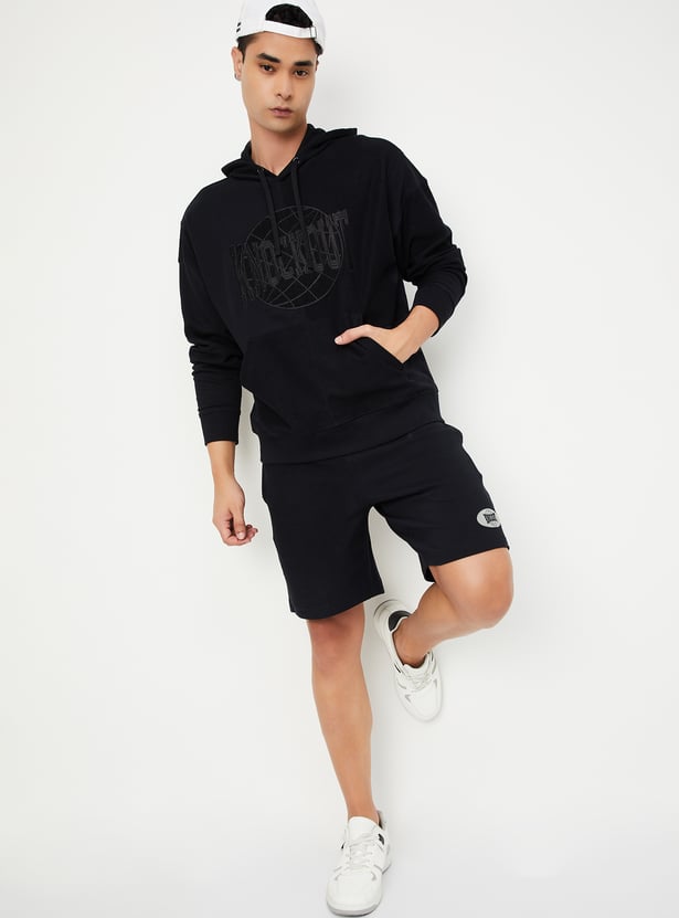 Men Embroidered Hooded Sweatshirt