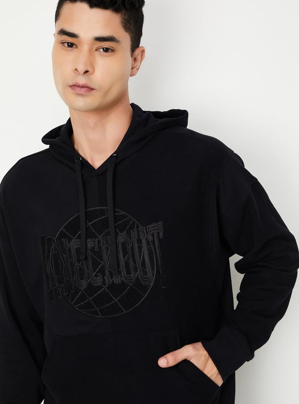 Men Embroidered Hooded Sweatshirt