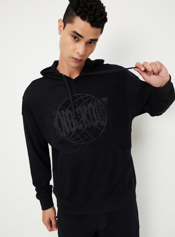 Men Embroidered Hooded Sweatshirt