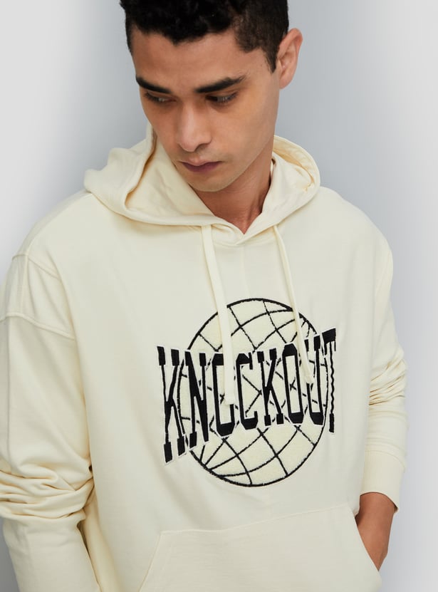 Men Embroidered Hooded Sweatshirt