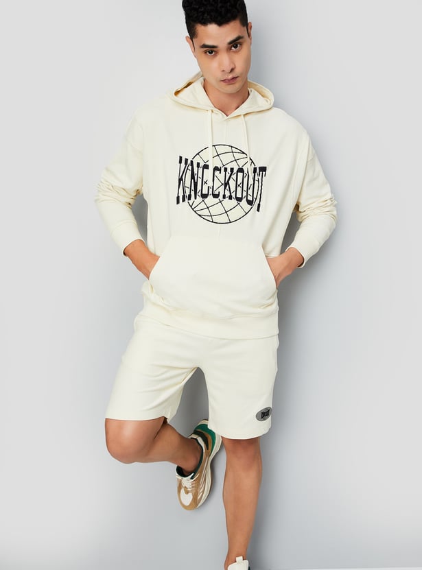 Men Embroidered Hooded Sweatshirt