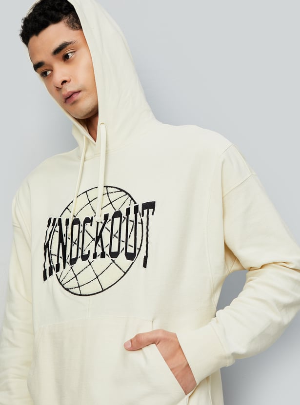 Men Embroidered Hooded Sweatshirt