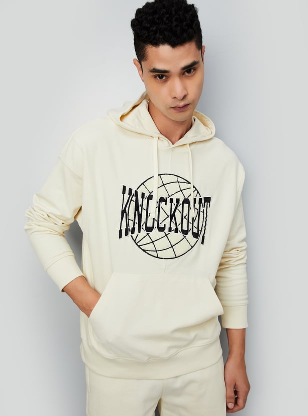 Men Embroidered Hooded Sweatshirt