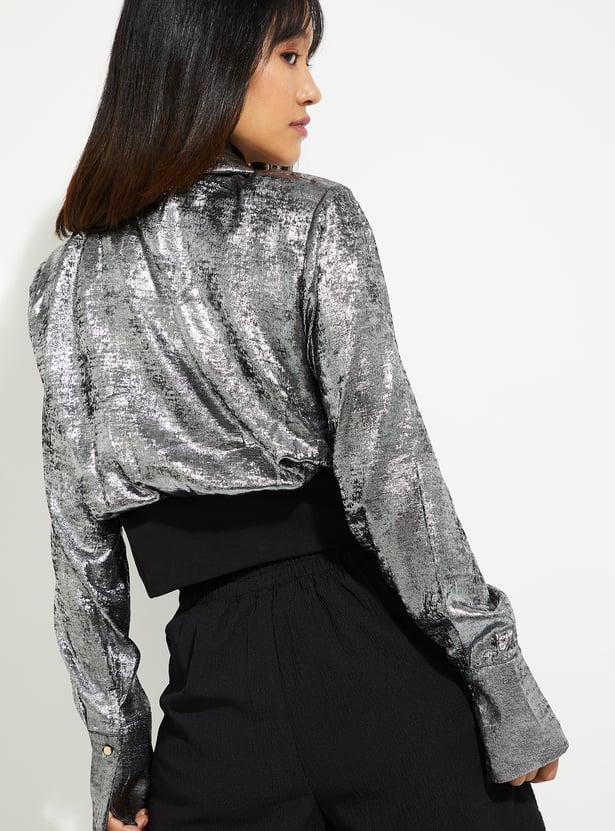 ALAYA F x URB_N Women Shimmer Layered Jacket