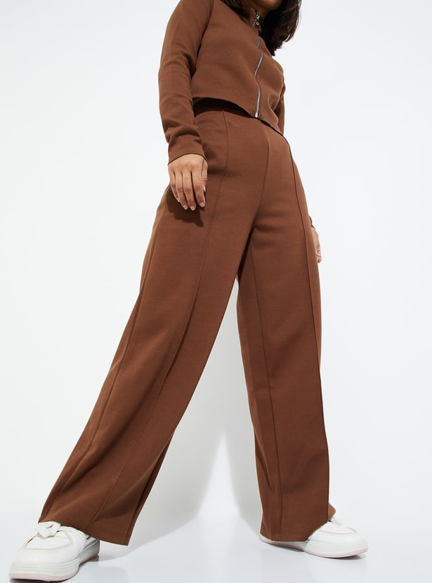 ALAYA F x URB_N Women Solid Pintuck Trousers