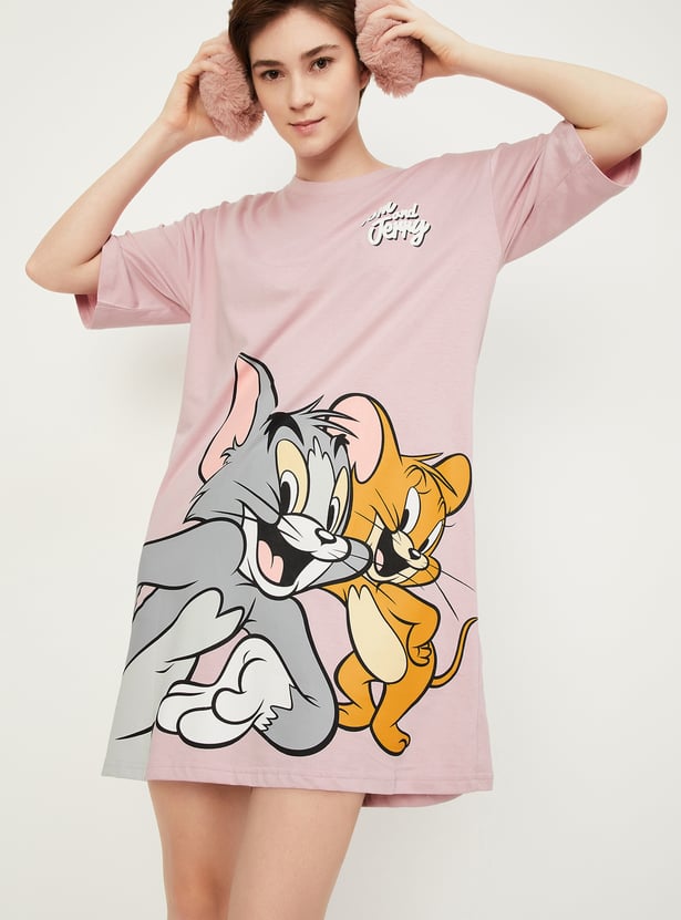Women Boxy Fit Tom & Jerry Chemise