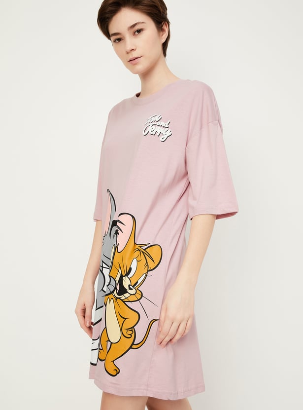 Women Boxy Fit Tom & Jerry Chemise