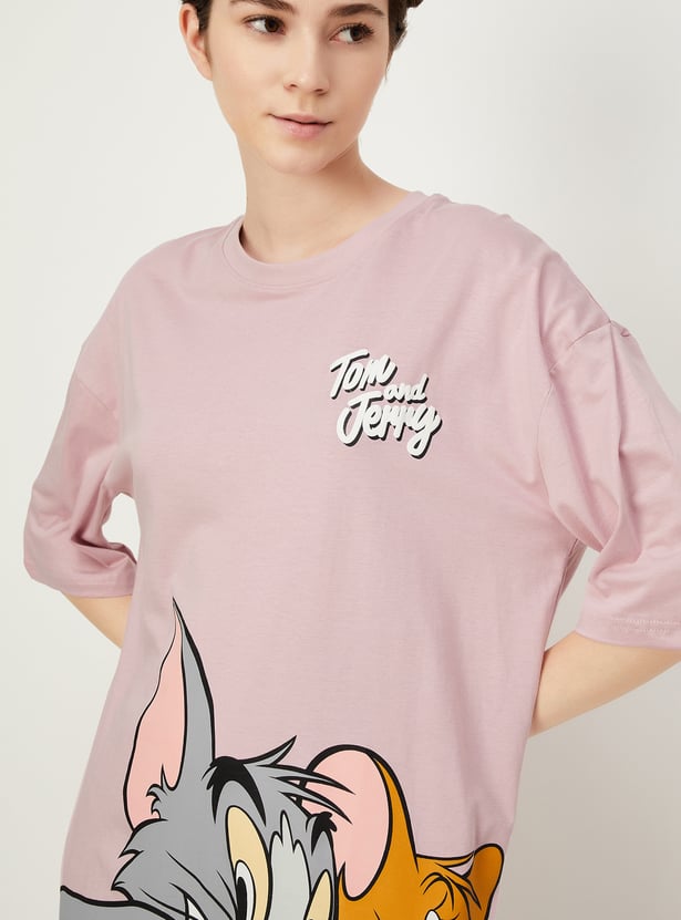 Women Boxy Fit Tom & Jerry Chemise