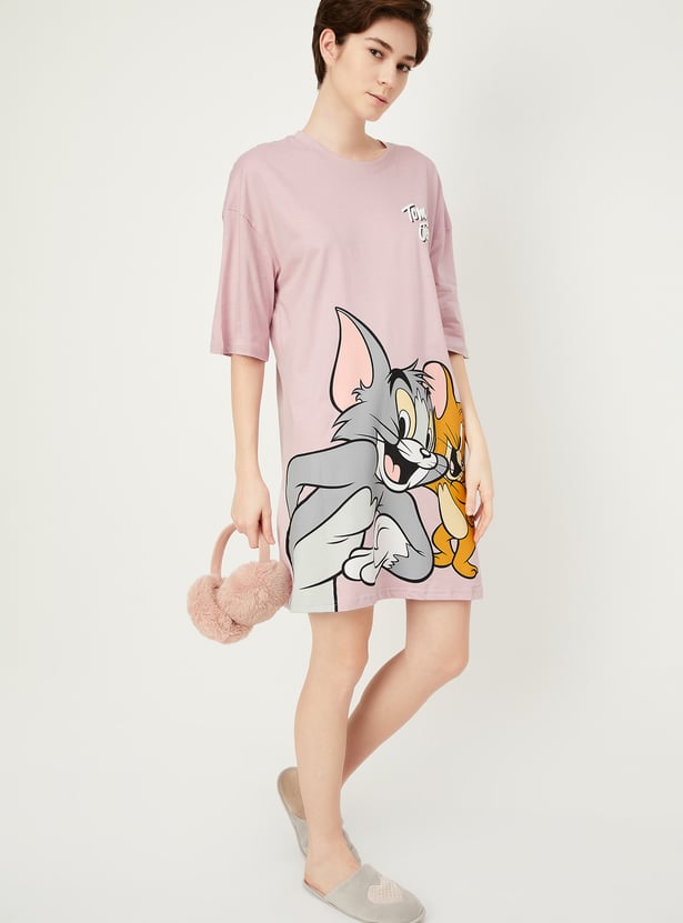 Women Boxy Fit Tom & Jerry Chemise