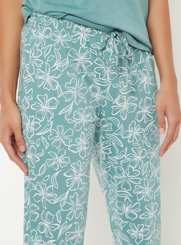 Women Floral Printed PJ Set