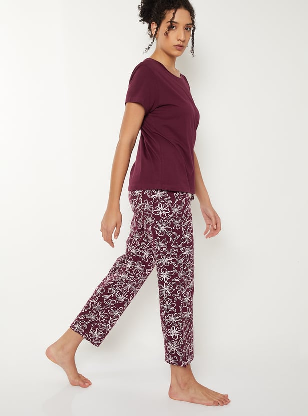 Women Floral Printed PJ Set