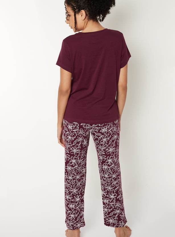 Women Floral Printed PJ Set