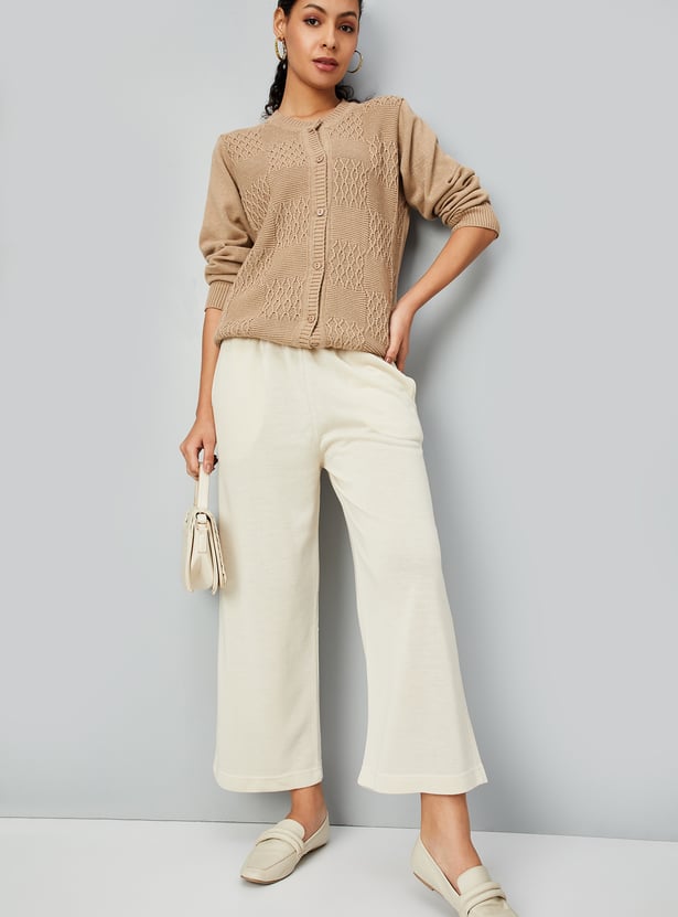 Women Solid Knit Straight Pants
