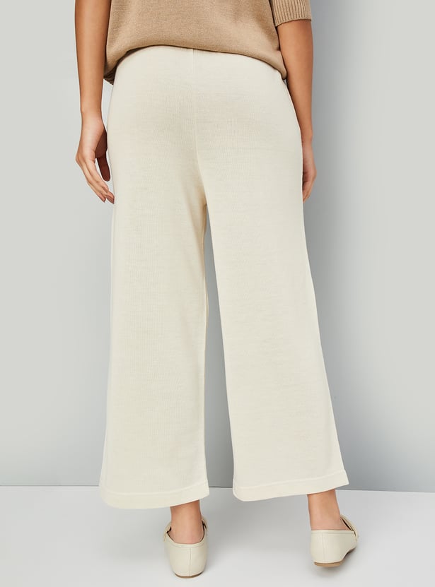 Women Solid Knit Straight Pants