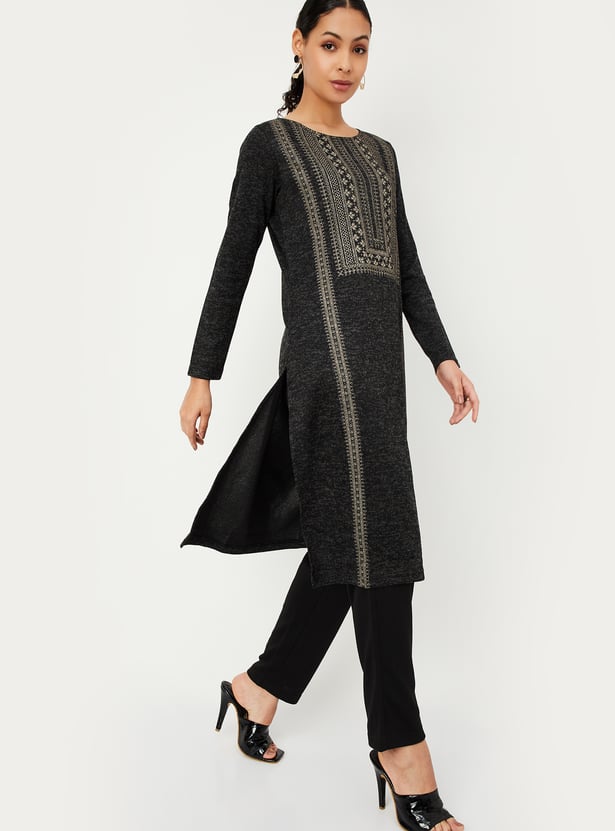 Women Printed Winter Kurta