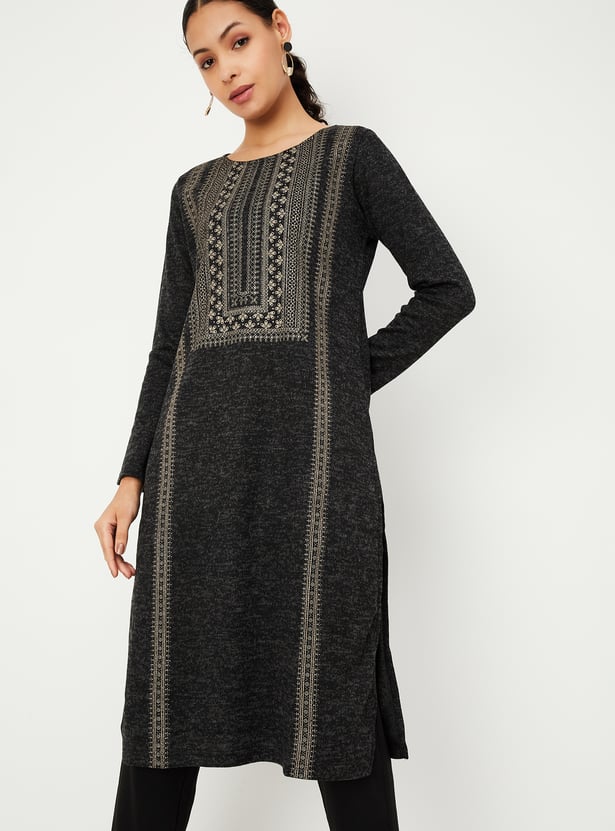 Women Printed Winter Kurta