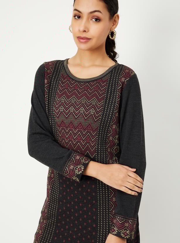 Women Jacquard Winter Kurta