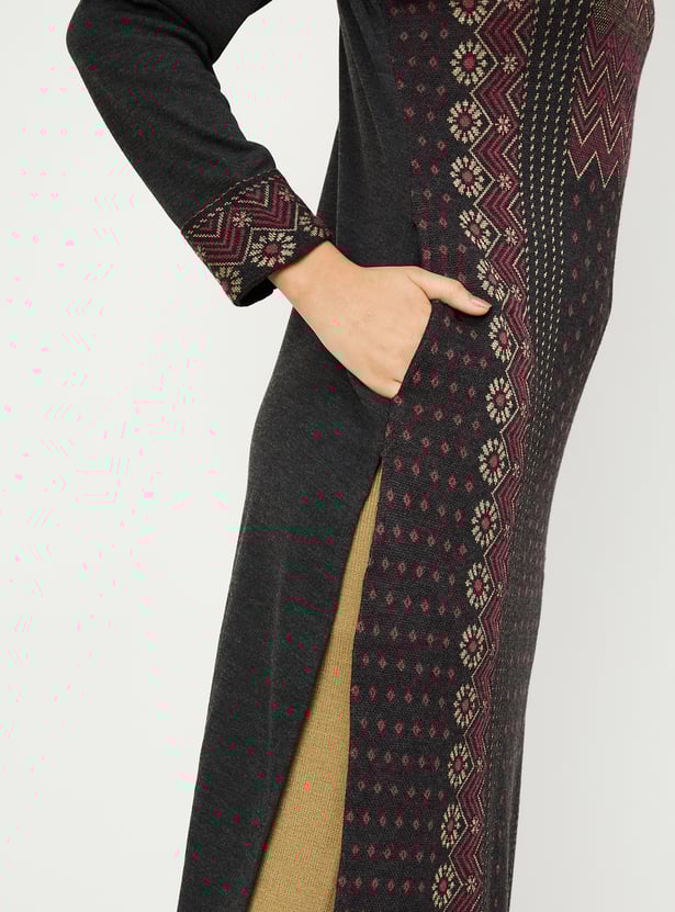 Women Jacquard Winter Kurta